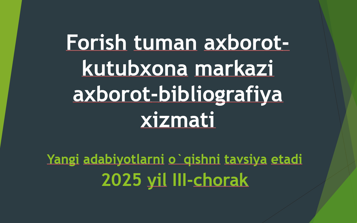 Yangi adabiyotlar tavsiyasi